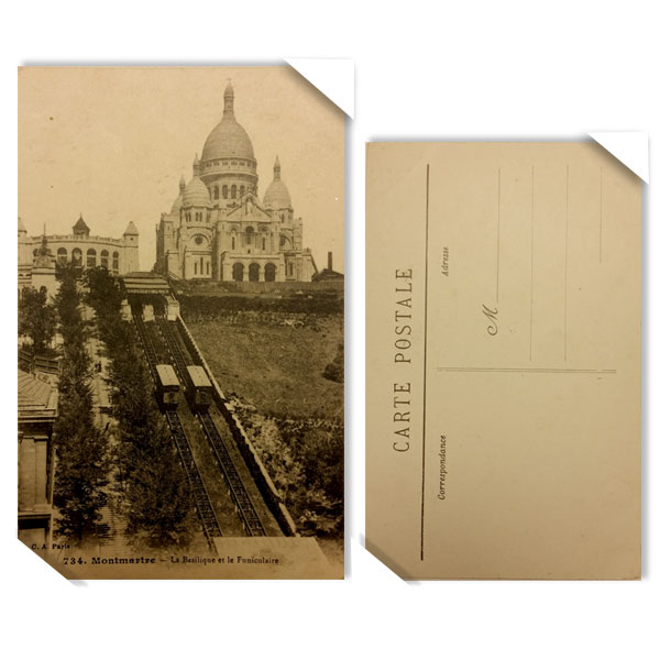 프랑스 빈티지 오래된 옛날 엽서 - 기차길과성(뒷면 공백)