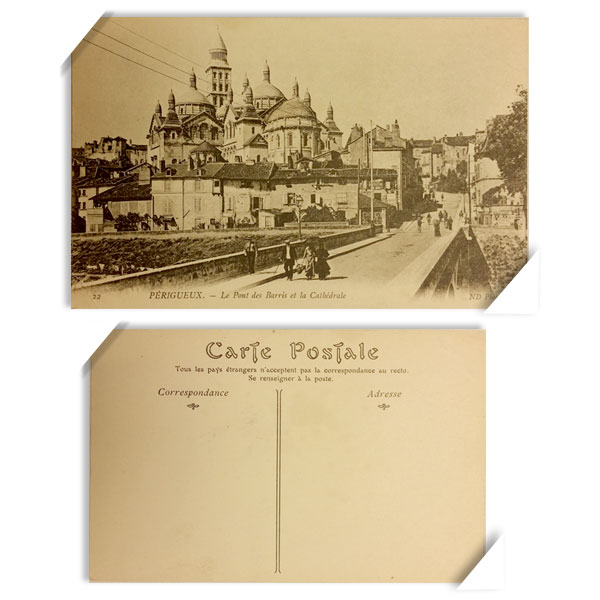 프랑스 빈티지 오래된 옛날 엽서 - 대저택(뒷면 글)