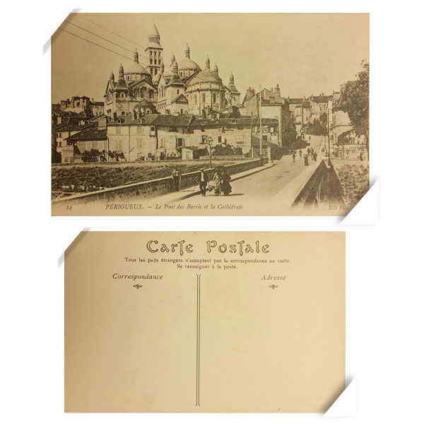프랑스 빈티지 오래된 옛날 엽서 - 마을과성(뒷면 공백)